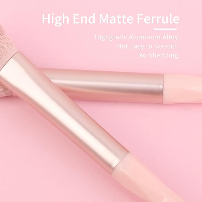 Pink Portable Eye Shadow Brush Set by ENZO KEN, Vegan Eyeshadow Brushes Set, Small Nose Contour Brush, Diamond Eyeshadow Brush, Eye Brush, Eyeshadow Blending Brush, Eye Makeup Brushes Set Professional