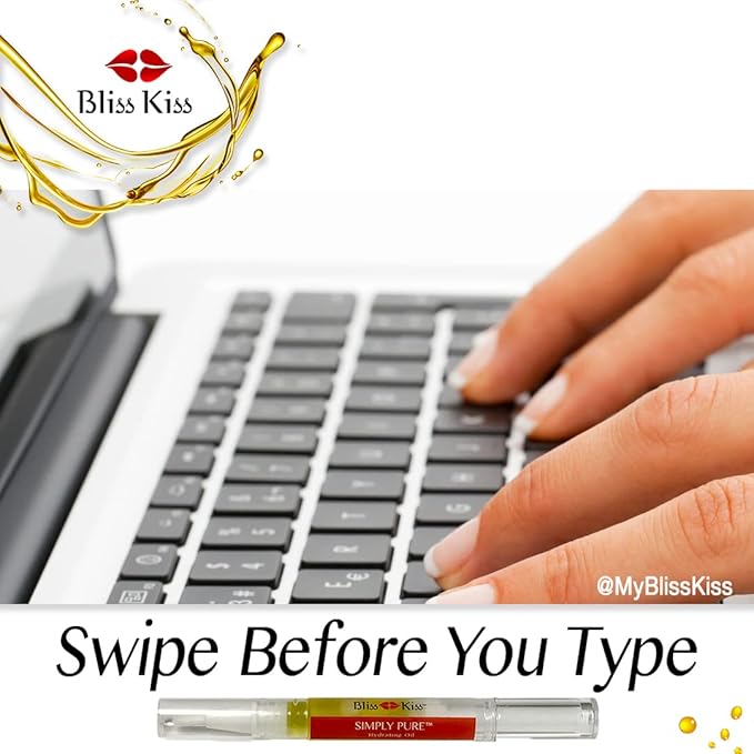 Bliss Kiss Nail Travel Manicure Kit - Great Gift Idea - Easy carry, to-go case to care for your nails, skin, and lips - Hydrating Nail and Cuticle Oil, Lotion Stick, Crystal Nail File, Lip Balm