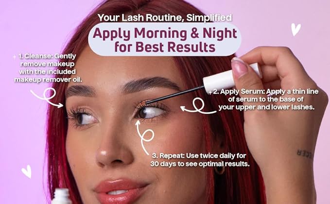 Eyelash Serum, Stronger Lashes, 30ml Makeup Remover Oil & 7ml Eyelash Treatment Kit, Paraben Free, Minoxidil Free, Pócima de Pestañas, aceite desmaquillante de 30ml y tratamiento de pestañas de 7ml