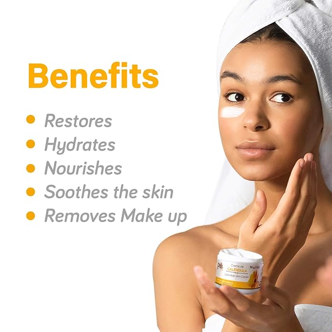 Pili Natural Calendula Cream - Moisturizing Cream for Rough, Dry, or Chapped Skin - Crema de Calendula (1 oz/Unit)