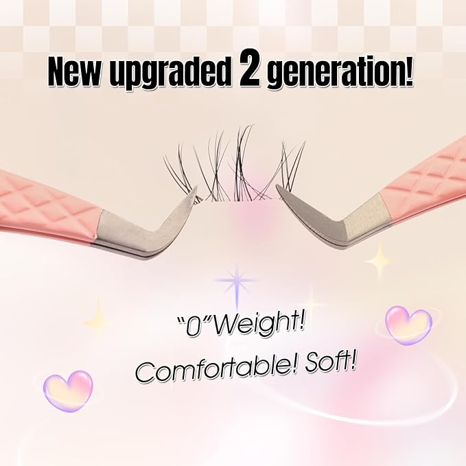 GEMERRY Lash Clusters Natural Eyelash Clusters Wispy Cluster Eyelash Extensions Lash Extension Clusters DIY at Home Cluster Lashes