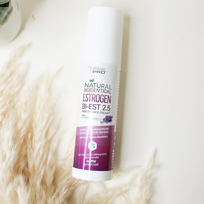 BioLabs PRO Natural Bioidentical 2.5 Estro Cream, Combo For Women Two-Month Supply (Lavender-3oz)