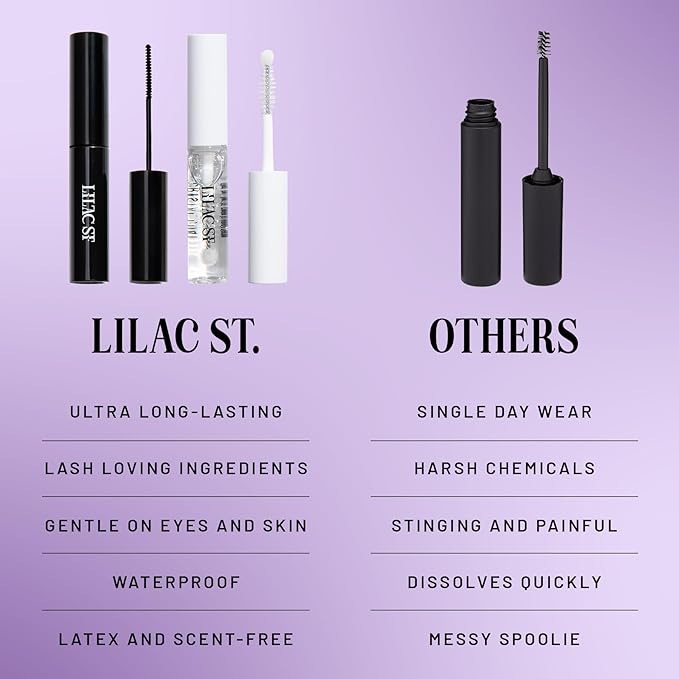 Lilac St - Eternal Bond Black Lash Glue & Lash Crystal Coat - Long Lasting & Fast Drying Lash Glue - Sealant for Extended Lash Wear, Reduce Stickiness & Keeps Lashes Clean - Waterproof, Vegan