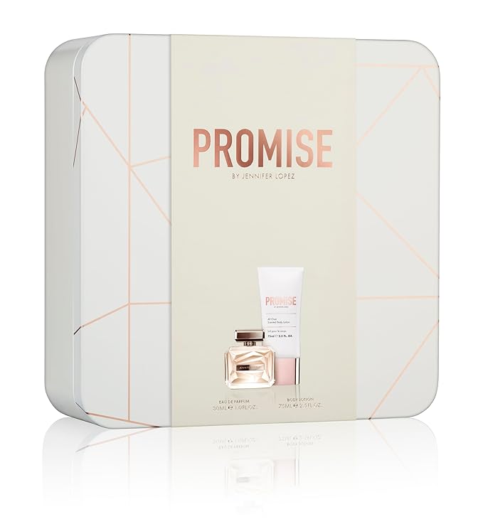 Jennifer Lopez Promise Eau de Parfum Gift Set - 30 ml (1.0 FL OZ) EDP Spray, 75 ml (2.5 FL OZ) Body Lotion and Keepsake Tin