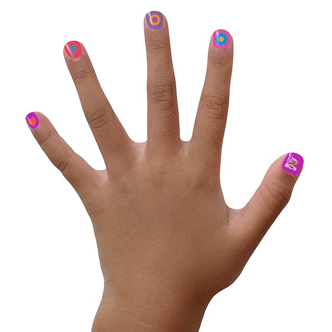 Piggy Paint | 100% Non-Toxic Girls Nail Polish | Safe, Cruelty-free, Vegan, & Low Odor for Kids | Swirls & Twirls (4 Polish + Nail Art Gift Set)