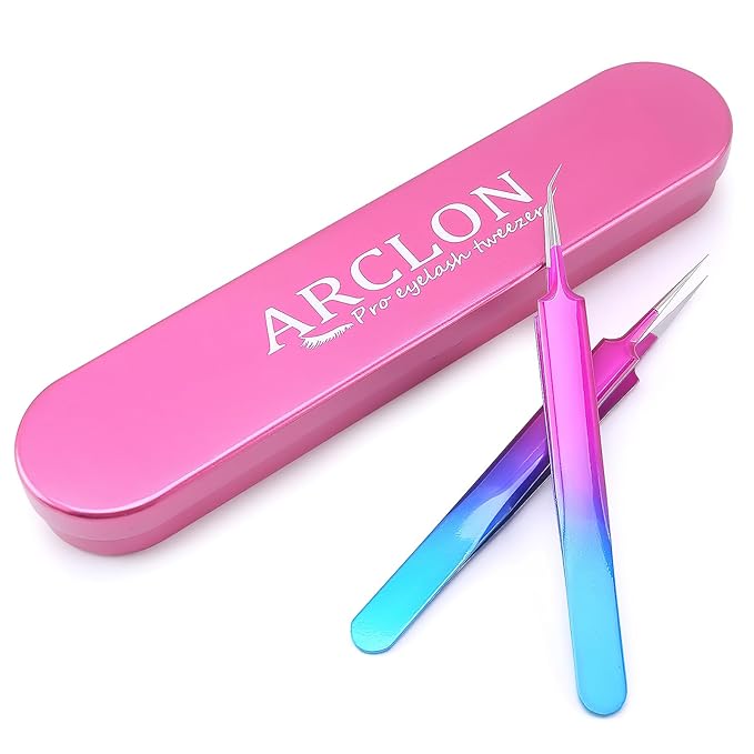 Isolation Lash Tweezers for Volume Eyelash Extension,Professional Precision Stainless Steel Las Purple 6.89inx1.5inx0.79in