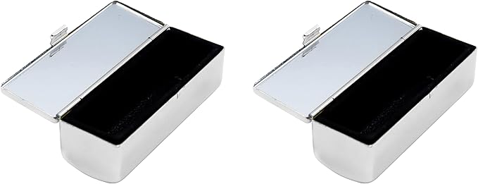 Stephanie Imports Set of 2 Rectangular Vintage Lipstick Cases With Glass Mirror (Silver Victorian)