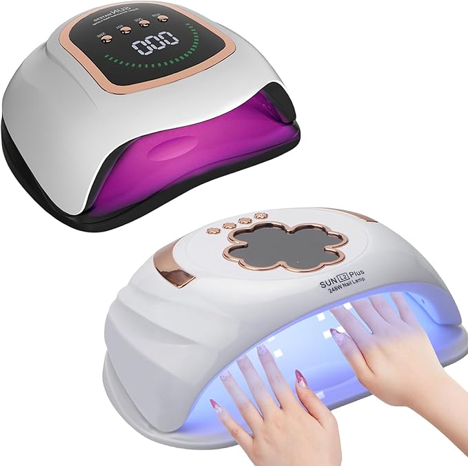 UV LED Nail Light,UV Lamp for Gel Nail Polish,Professional Nail Dryer for Double Hands,Large Space with 4 Timers,UV Light for Gel Nails,Home Nail Art Curing Lamps