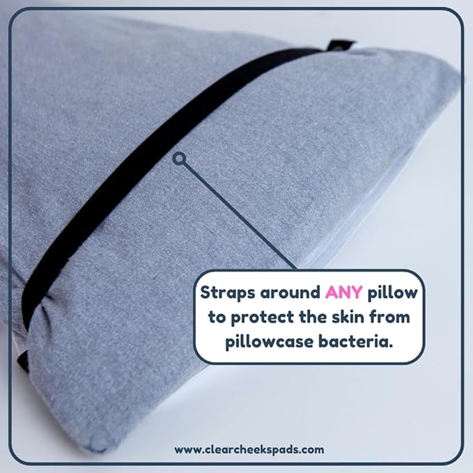 Set of 2 Pillow Pads (Gray) for face Acne, Sweat Stains, Drooling, Wet Hair, Oily Skin, Bleach Stains, Travel, Made of 100% Cotton, Towel Fabric, Acne Treatment