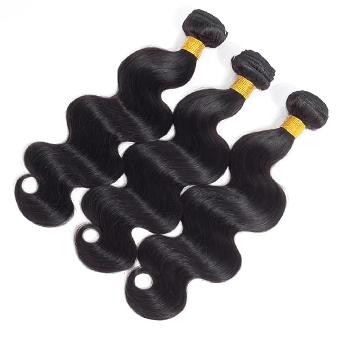 12A Human Hair Bundles Body Wave Bundles Human Hair 100% Unprocessed Brazilian Virgin Hair 3 Bundles Human Hair Deals Weave Extensions Real Human Hair Natural Black Color Bundles 18 18 18 Inch
