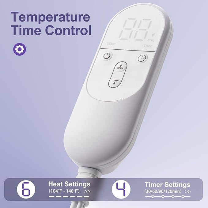 Heating Pad for Pain Relief (12"x24") - Back, Neck, Shoulder, Cramps & Joints - Moist/Dry Heat Options, Auto-Off, Machine Washable - Ideal Gift for Mother's Day & Christmas, Women, Men, Mom, Dad