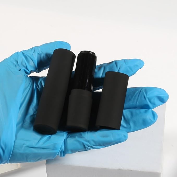 COSIDEA 30pcs Empty Round Matte Black 12.1mm lipstick tubes Man's lipbalm container DIY cosmetic packing tube