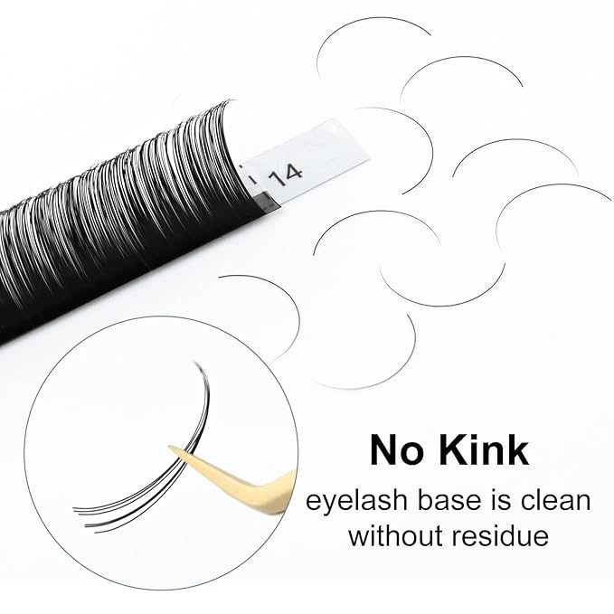 NAGARAKU Eyelash Extensions Individual Lashes 0.12 LD curl 7-15mm Mix Classic Faux Mink 16 rows Matte Black Soft Natural
