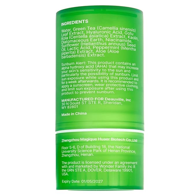 2-in-1 Green Tea Mask Stick - Blackhead Remover Mask & Hyaluronic Acid Moisturizer - Facial Deep Pore Cleanser - Face Masks for Skincare (2-pack, Tea Tree)