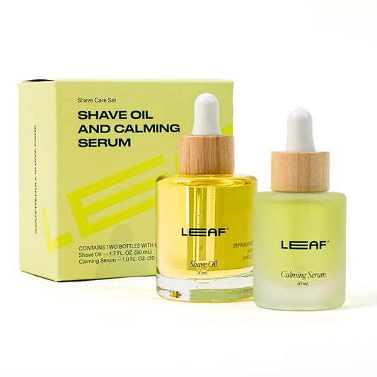 Leaf Shave | Shave Care Set - Includes Shave Oil (1.7 fl oz) & Calming Serum (1 fl oz)