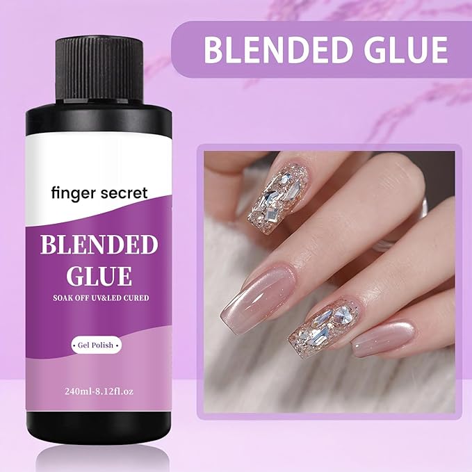 Blending Glue,Nail Polish Thinner Glue for Blending,240ml/8floz for Nail Designer DIY or Manicure Salon Home Use