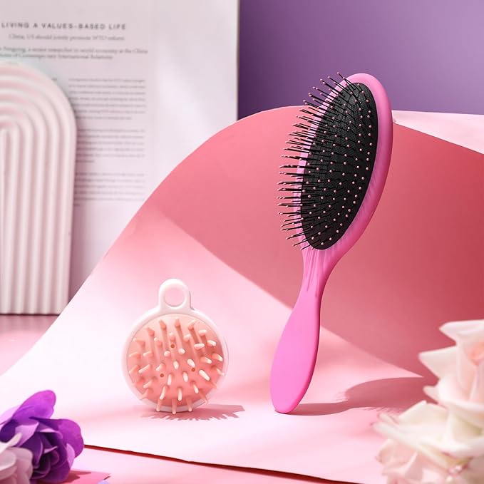 Sawysine 12 Pcs Gift Basket for Women Hair Care Spa Accessories Set Preppy Women's Birthday Mother's Day Gift Stuff(Pink)