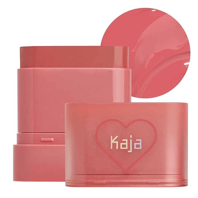 KAJA Cheek & Lip - Dewy Bar 06 Grapefruit Gelato | Creamy Blusher and Balm Multi-Stick, 45% Moisturizing Oil, Apple Extract, Vitamin-Hyaluronic Acid Infused, High Shine, Mother's Day, 10g