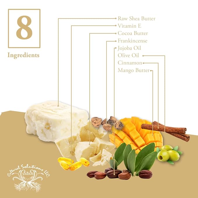 Yadain Raw Shea Butter | Whipped Shea Butter for Face and Body Moisturizing Natural Body Butter for Skin Hydration & Protection, 12oz