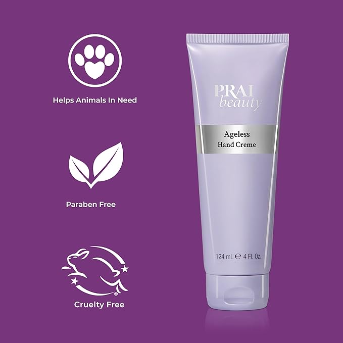 PRAI Beauty Ageless Hand Cream - Hand Lotion for Dry Hands And All-Skin Types - Nourishing Natural Formula Hand Lotion for Women