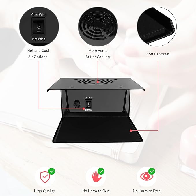 Nail Dryer for Regular Polish, 300W Nail Drying Fan with Hot and Cool Air, Professional Air Nail Dryer for Manicure Salon and Daily Home Use