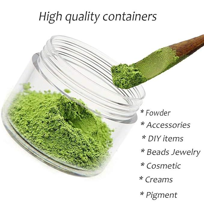 ZEJIA 5 Gram Sample Containers with Lids, Mini Makeup Containers, Empty Plastic Travel Cosmetic Containers with Labels(25 Count, White Lid)