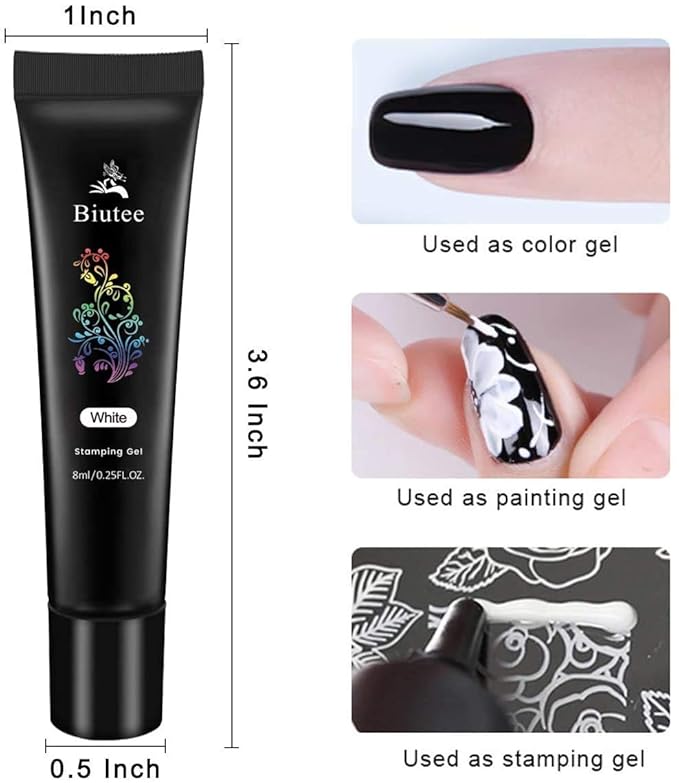 Biutee Nail Stamping Plates Set - 12pcs Templates, 8 Colors, Stamper, Scraper, Storage Bag - Animal & Flower Design Nail Art Plates