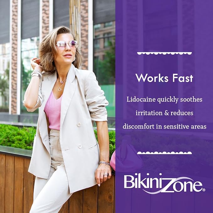 Bikini Zone Medicated After Shave Crème with Soothing Lidocaine, 1 Oz, 2 Pack