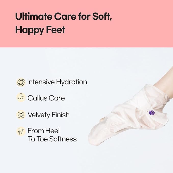 Epielle Moisturizing Hand & Foot Masks (Gloves & Socks 12 Pairs) for Dry Hands, Dry & Cracked Heels, Spa Masks with Sunflower Seed Oil and Avocado Oil, Mother's Day Gifts, Teacher's Appreciation