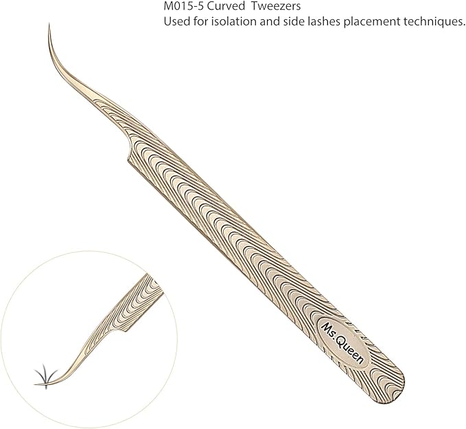 Ms.Queen Lash Tweezers for Eyelash Extension-Professional Lashing Tweezers for Mega Volume Mink Eyelashes Extensions Applying