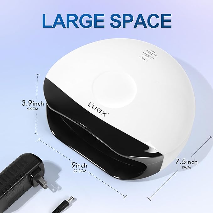 L'UGX 56W UV LED Nail Lamp Nail Dryer for Gel Polish, UV Light Curing Lamp with 4 Timer, Perfect for Manicure and Pedicure