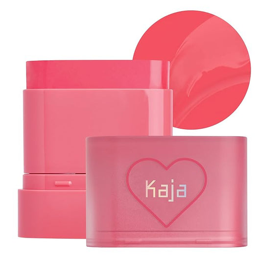 Kaja Cheek & Lip - Dewy Bar 02 Strawberry Sorbet | Creamy Blusher and Balm Multi-Stick, 45% Moisturizing Oil, Apple Extract, Vitamin-Hyaluronic Acid Infused, High Shine, Mother's Day, 10g