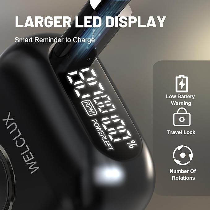 Men's Electric Foil Shaver - Upgraded Mini Electric Razor with 4 Floating Blades, Big LED Display, 2 Gears Adjustable, Face Shaver for Men with IPX7 Waterproof (Wet/Dry) & USB Type-C Rechargeable