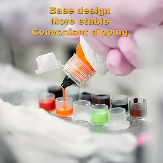 Tattoo Ink Caps - Jconly 1000Pcs Tattoo Ink Cups Pigment Caps With Base Sizes 14mm Disposable Tattoo Caps Tattoo Supplies (1000PCS Medium #14)…