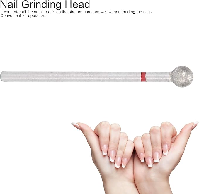 Practical Nail Drill Bits, 50Pcs Nail Polishing Grind Head Replacement Accessory Manicure Tool For Acrylic Gel Nails Cuticle Clean Pedicure (F-5.0mm)