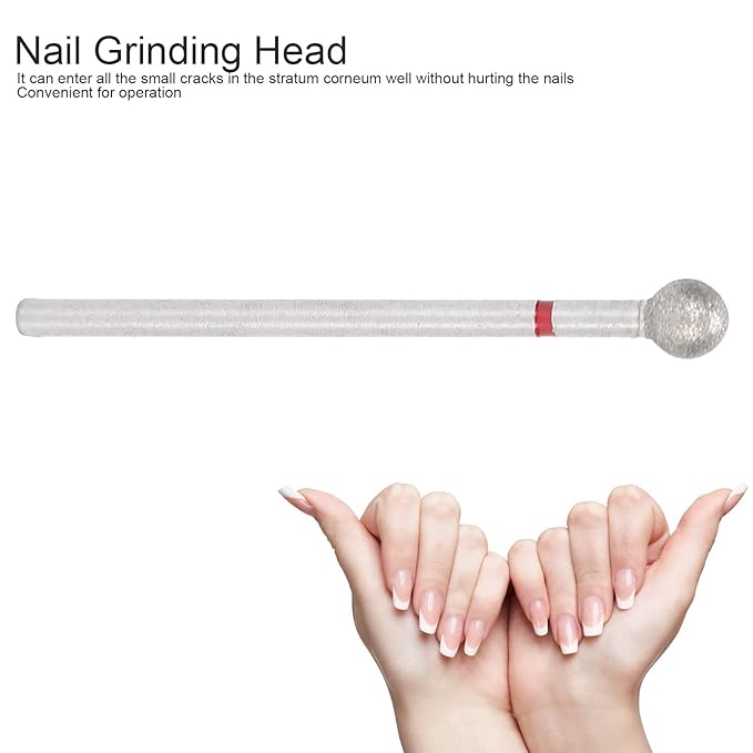 Nail Drill Bits, 50pcs Spherical Nail Drill Bits Set Dead Skin Removal Nail File Bits Grinding Head Accessory for Acrylic Gel Nails Cuticle Manicure Pedicure(5.0mm)