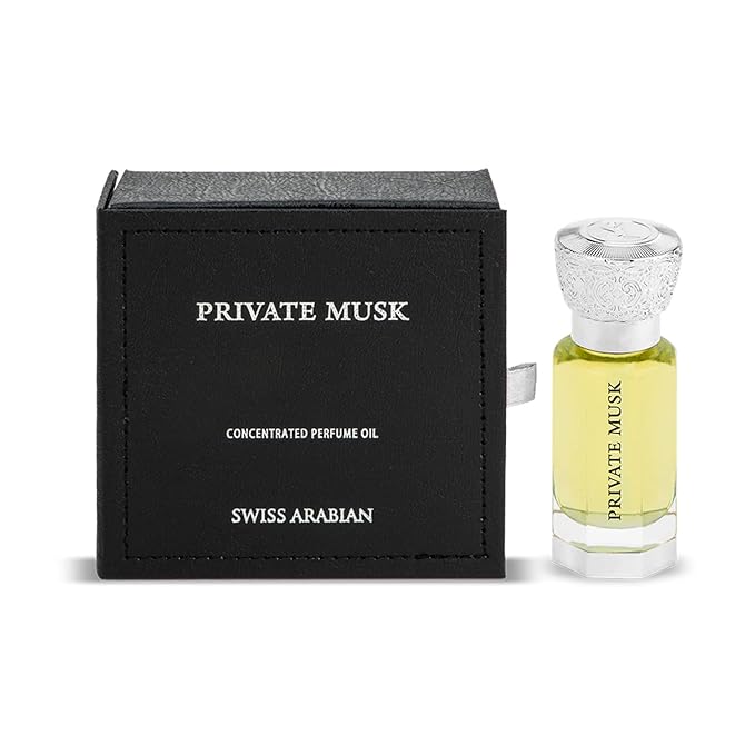Swiss Arabian Private Musk - Luxury Products From Dubai - Lasting And Addictive Personal Perfume Oil Fragrance - A Seductive Signature Aroma - 0.4 Oz
