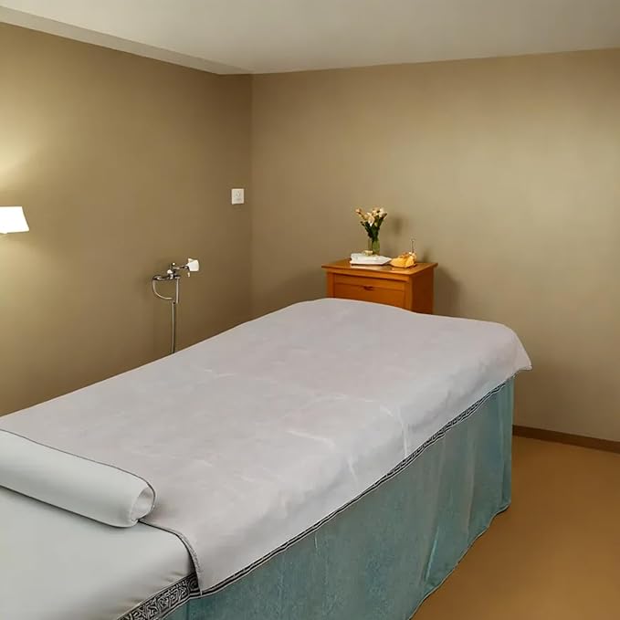 100 Pcs 31.5" x 71" Disposable Bed Sheets Waterproof Massage Table Sheets Non Woven Fabric SPA Bed Cover (White)