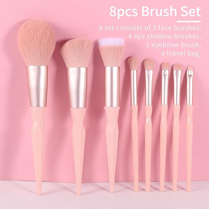 Pink Makeup Brush Set Professional, Vegan Makeup Brushes Set with Case, Cosmetic Brushes Makeup Set, Make up Brushes Vegan, Make up Brushes Set Professional, Colorful Makeup Brush Set Vegan.