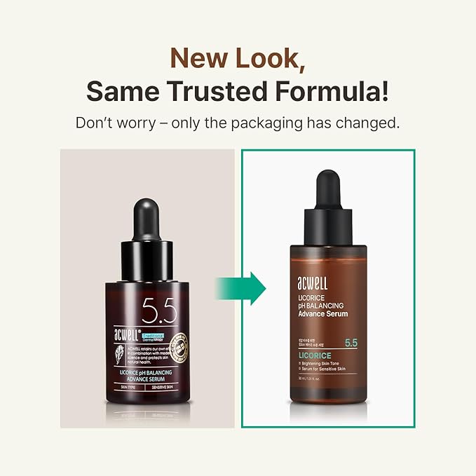 ACWELL Licorice pH Balancing Advanced Facial Serum Ampoule 1.01 fl.oz. - Radiance and Dark Spot care Face Serum for Dull Skin, Reduces Acne and Blemishes, Minimizes Fine Lines, Healthy Glow Skin