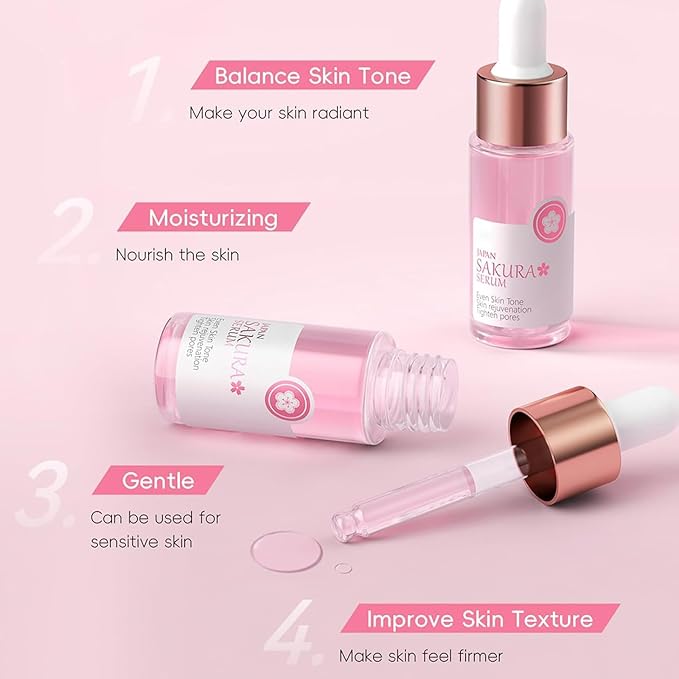 Japan Sakura Skin Care For Kids Set, Kids Skin Care Set For Girls Ages 8-12, Skin Care For Teens 10-12 Gift Set, Girls Skin Care For Kids Age 8-12, Skin Care For Teens 10-12, Japanese Sakura Kit