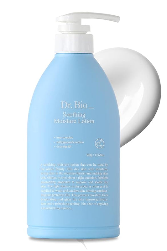 Soothing Moisture Lotion, Hydrating, Lightweight Korean Body Lotion for Sensitive Skin & Dry Skin, Fragrance-Free, Immediate Moisturizing and Quick Absorbing, Non-greasy Texture, Vegan