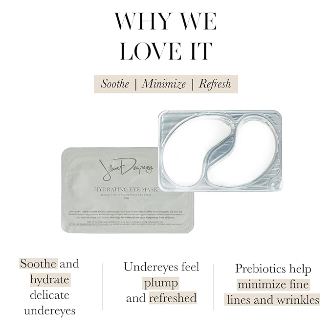 Jillian Dempsey Eye Masks: 100% Natural Under Eye Mask to Hydrate, Sooth, Plump, and Minimize Fine Lines and Wrinkles I Pack of 10