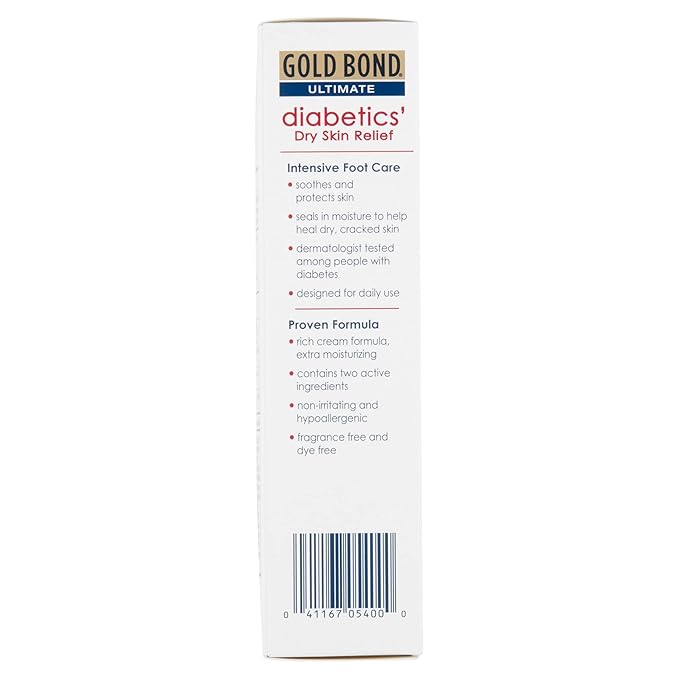 Gold Bond Diabetic Dry Skin Relief Foot Cream, 3.4 oz (4 Pack)