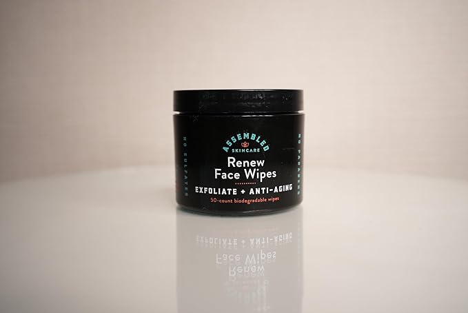 Renew Face Wipes, 50-Count (Pack of 1). Exfoliating, anti-aging, and pre-shave face wipes.