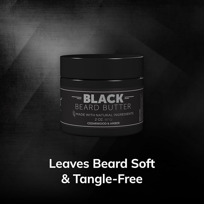 Detroit Grooming Co. Beard Butter for Men | Softens, Thickens & Hydrates with Safflower Oil & Shea Butter | Black Scent, 2oz