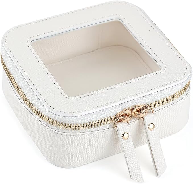 Small Clear Makeup Bag Travel Cosmetic Case, Portable Make Up Organizer Traveling Compact Car Bag for Essentials Transparent Toiletry Bag with Zipper