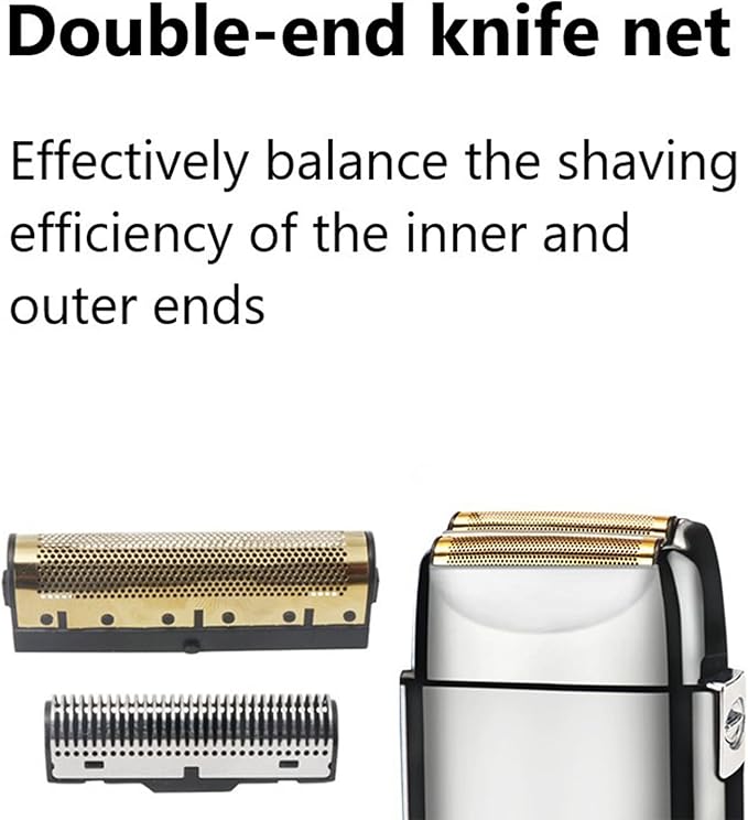 KEMEI Electric Razors for Men, Professional Cordless All Metal Electric Razor, Lithium Titanium Razors, USB Rechargeable Facial Beard Trimmer (TX1 Silver)