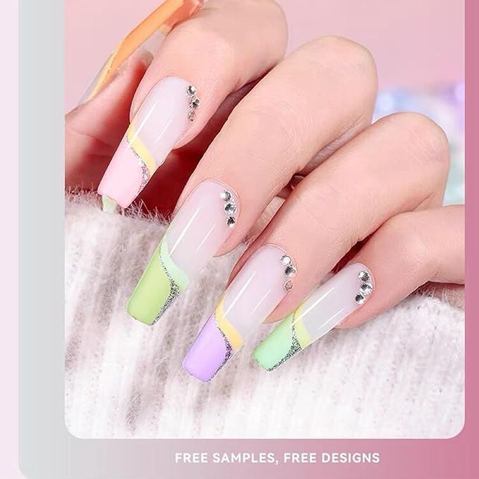 Vishine 48Pcs Pastel Gel Nail Polish Kit with Gel Base Top Coat Macaron Colors Collection Bright Uv Gel Nail Art Solid Colors Decorations for Women Girls Christmas Gift