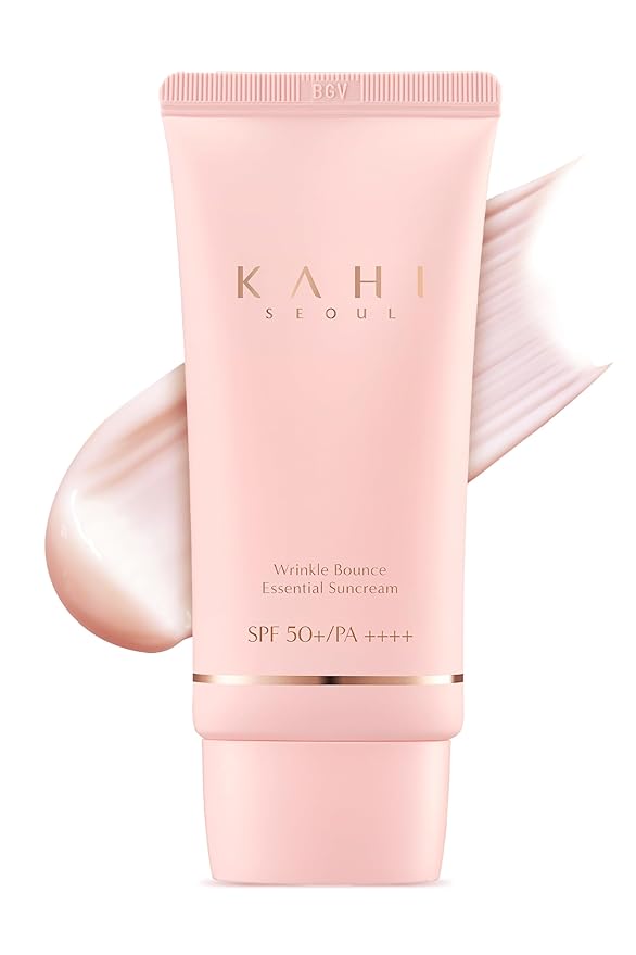 KAHI Wrinkle Bounce Essential Korean Sun Screen Facial Moisturizer with SPF 50 + PA++++ Sun Block Daily Moisturizer | Tone Up Cream Face Sunblock Hydrating Face Cream 1.69 fl oz